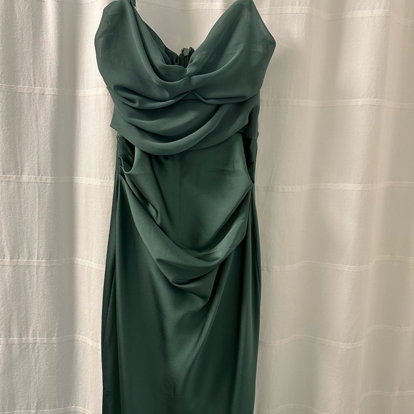 House of CB Teia Satin & Georgette Corset Midi dress. - Picture 3 of 5